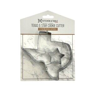 NEW Kitchen & Table Texas and Star Cookie Cutter New in Package Stainless Steel